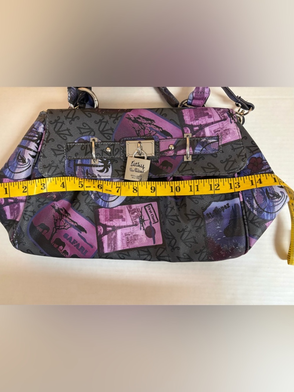 Kathy Van Zeeland Purple and Black Designer Bag - Picture 7 of 9